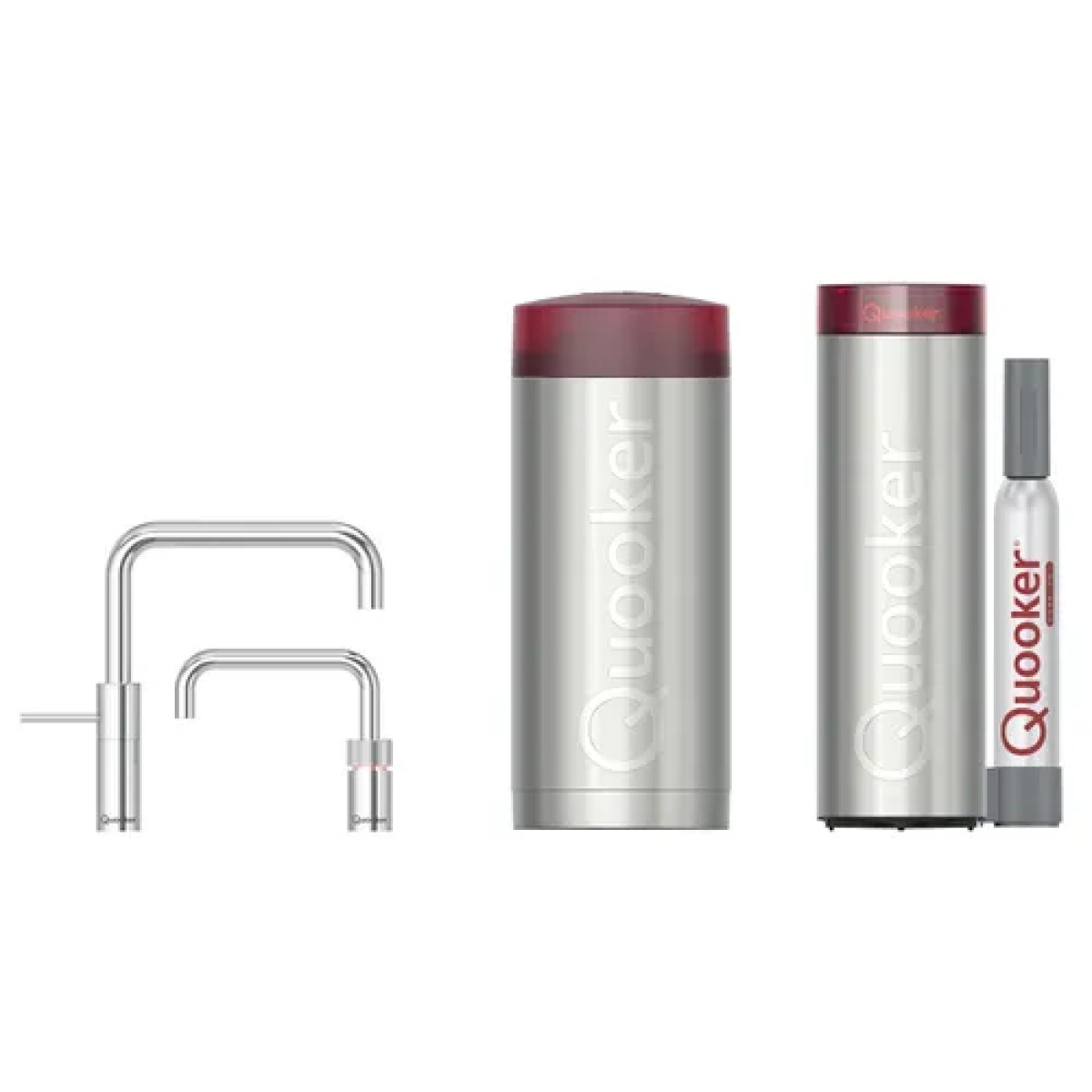 Quooker® COMBI CUBE Nordic Square Twintaps Chroom