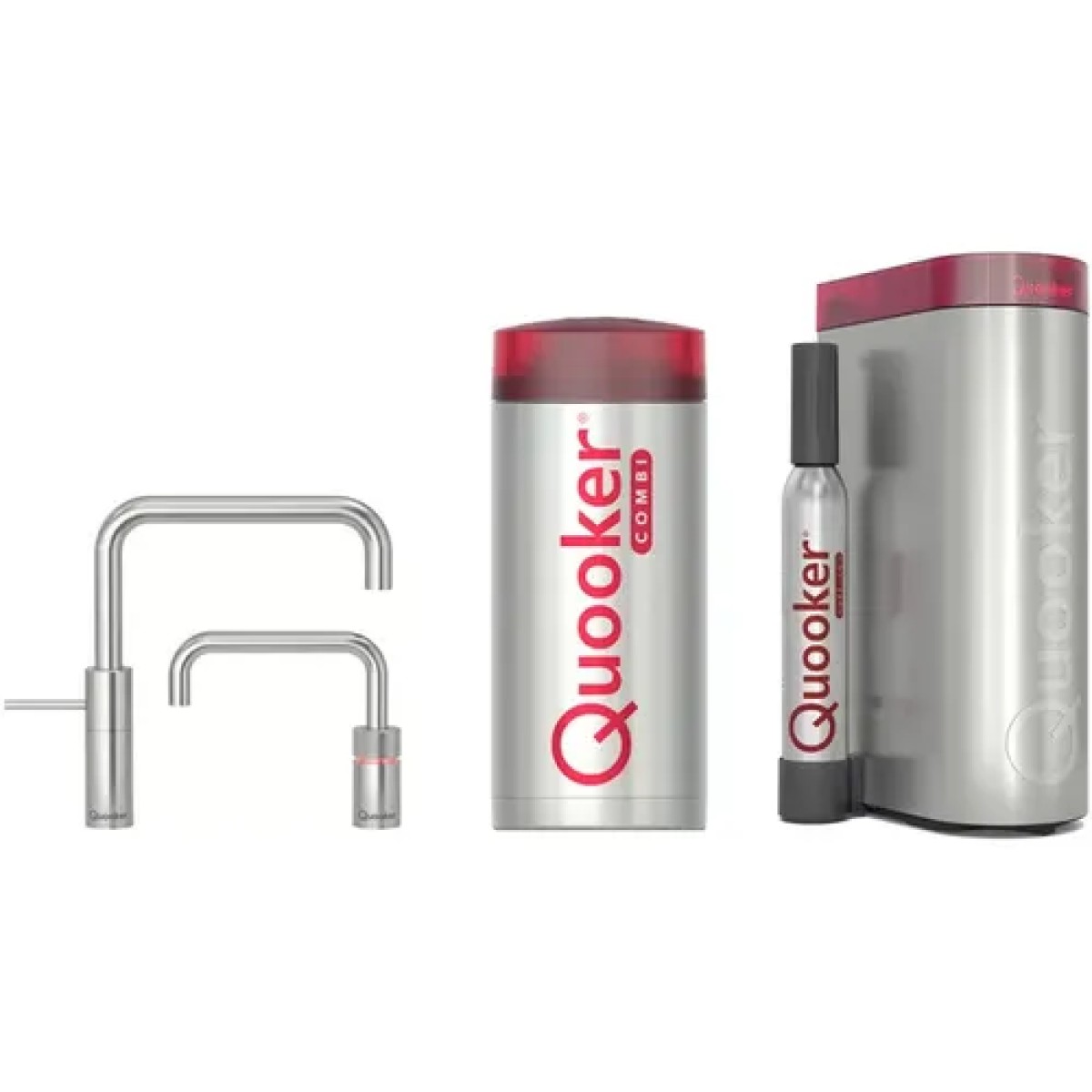 Quooker® COMBI CUBE Nordic Square Twintaps RVS