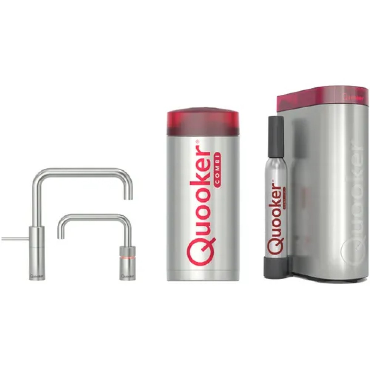 Quooker® COMBI+ CUBE Nordic Square Twintaps RVS