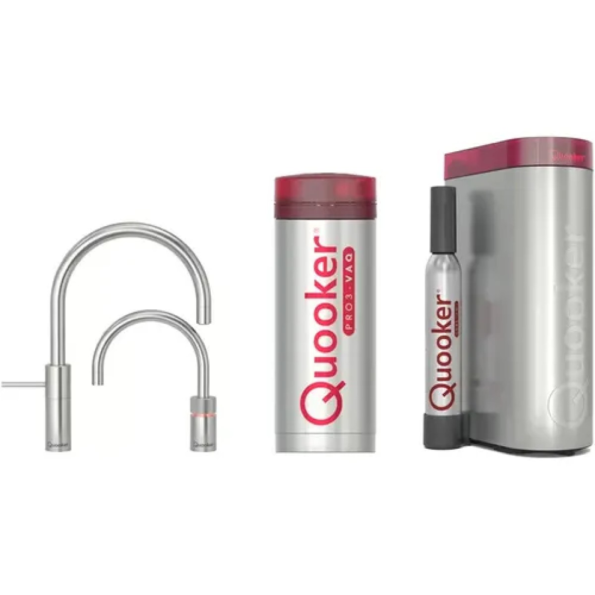 Quooker® PRO3 CUBE Nordic Round Twintaps RVS