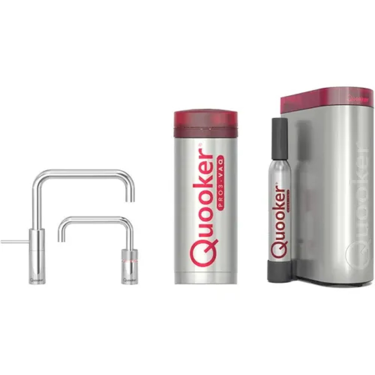 Quooker® PRO3 CUBE Nordic Square Twintaps Chroom