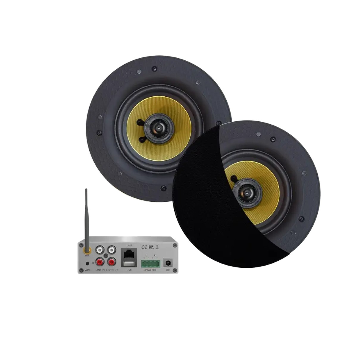 WiFi-Audio versterker 70 Watt met Samba speakers - Zwart WiFi-Audio versterker 70 Watt met Samba speakers - Zwart